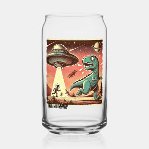 Vaso Con Forma De Lata Selfie de OVNI de Dino: Pánico de Vintage (Mug, vi