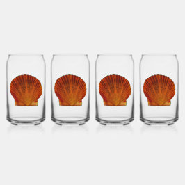 Vaso Con Forma De Lata Sello de la shell de la vieira del naranja