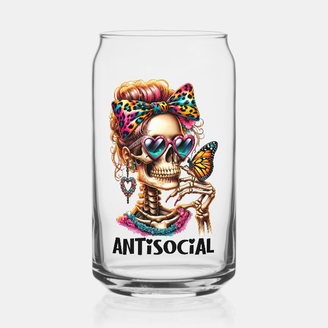 Vaso Con Forma De Lata Señora del Skeleton Antisocial (Reverso )