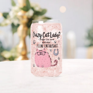 Vaso Con Forma De Lata ¿Señora Gata Loca? Regalo divertido para amantes d