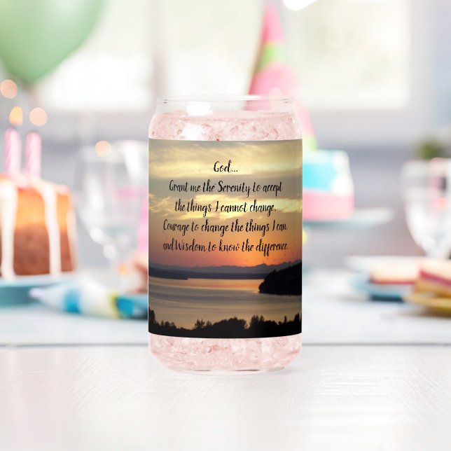Vaso Con Forma De Lata Serenity Prayer Naranja Seascape Sunset (Insitu (Cumpleaños))