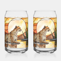 Set 0f 2 Estilo de vidrio templado Cheetah