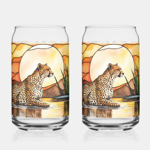 Vaso Con Forma De Lata Set 0f 2 Estilo de vidrio templado Cheetah