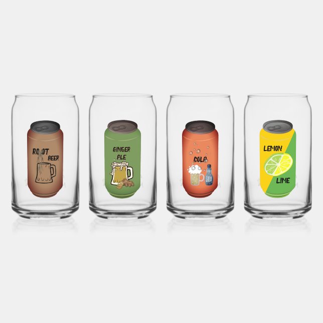 Vaso Con Forma De Lata Set 2 "Soda" Drinkware Set Can Glass (Anverso)