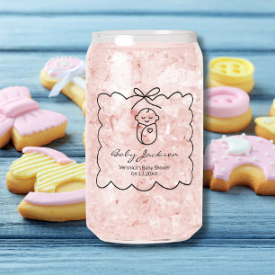 Vaso Con Forma De Lata Sexo Neutral Bebé y Bow Baby Shower moderno