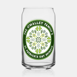Vaso Con Forma De Lata Shamrock Mandala, Fiesta de la familia del Día de