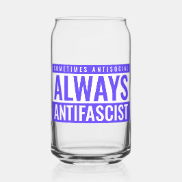 Vaso Con Forma De Lata Siempre El Vidrio Antifascista - Azul transparente