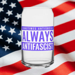 Vaso Con Forma De Lata Siempre El Vidrio Antifascista - Azul transparente