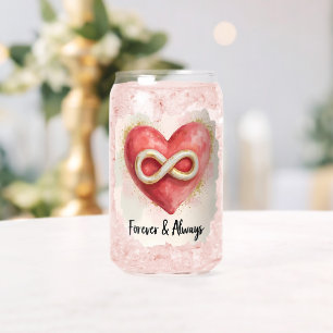 Vaso Con Forma De Lata Siempre y siempre - Corazón romántico e infinito