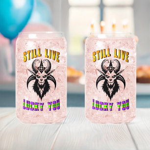 Vaso Con Forma De Lata Sigue viviendo con suerte