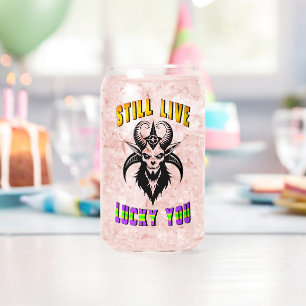 Vaso Con Forma De Lata Sigue viviendo con suerte