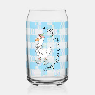 Vaso Con Forma De Lata Silly Goose Blue Gingham