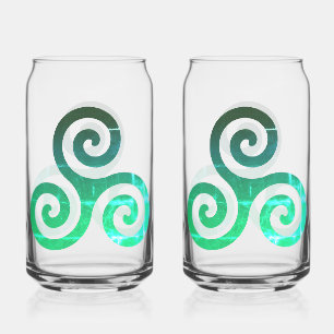 Vaso Con Forma De Lata Símbolo celta de la época de Emerald Triskele