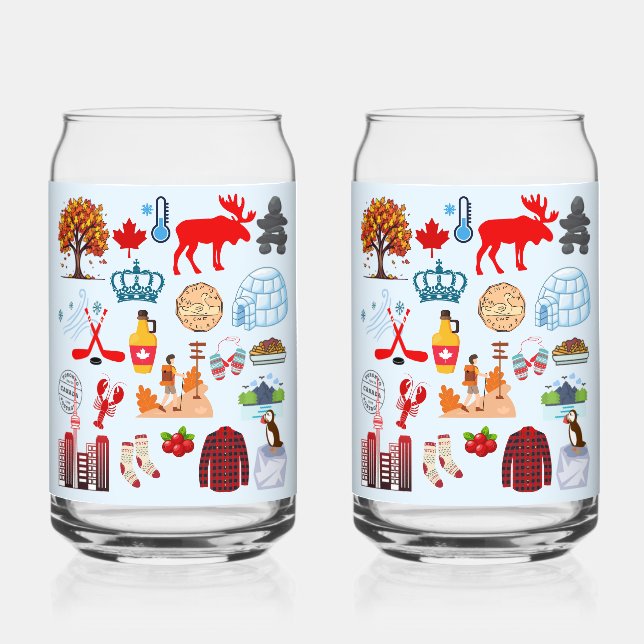 Vaso Con Forma De Lata Símbolos de Canadá (Anverso)