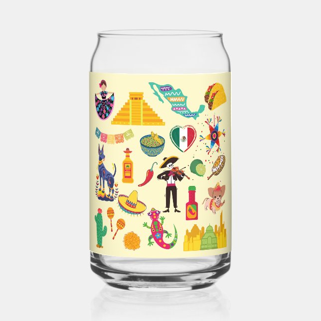 Vaso Con Forma De Lata Símbolos de México (Anverso)