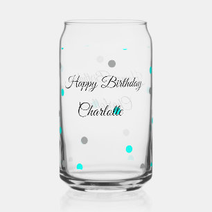 Vaso Con Forma De Lata SIMPLE MINIMAL.CUTIE AGREGAR NOMBRE BEBÉ feliz cum