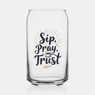 Vaso Con Forma De Lata Sip Pray Trust Café Y Jesus Lover
