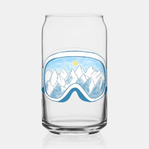 Vaso Con Forma De Lata Ski Goggles Mountain Reflection Sky Pale Blue