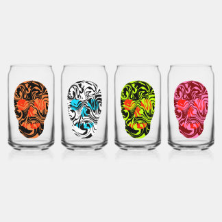 Vaso Con Forma De Lata Skulls