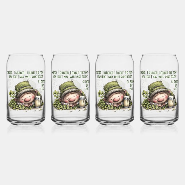 Vaso Con Forma De Lata Sleepy Leprechaun (Anverso)