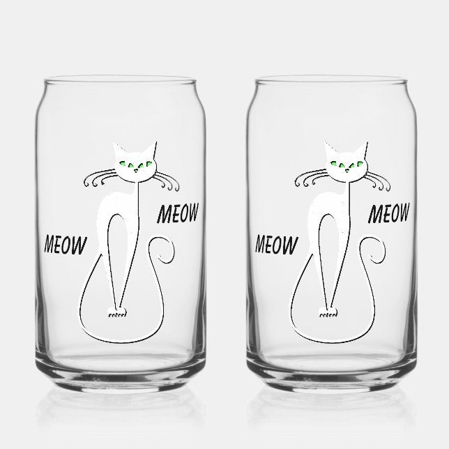 Vaso Con Forma De Lata Slinky Black Cat Meow Meow Personalizado Textos Oj (Anverso)