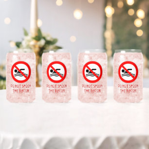 Vaso Con Forma De Lata SlipperyJoe's Do Not Spoon Bacon red Advertencia m