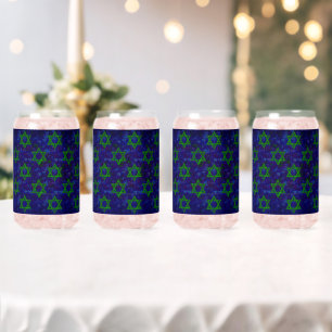 Vaso Con Forma De Lata SlipperyJoe's Hanukkah filas verdes Estrellas de D
