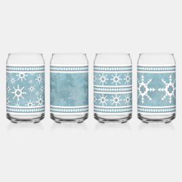 Vaso Con Forma De Lata Snowflakes & Deer Assored