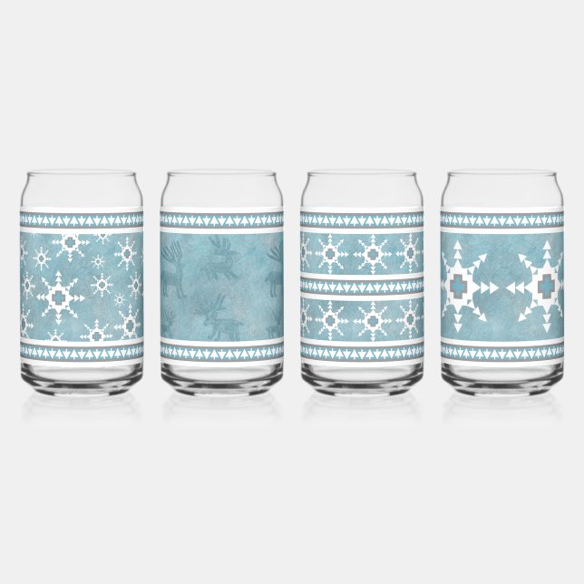 Vaso Con Forma De Lata Snowflakes & Deer Assored (Anverso)