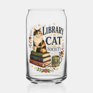 Vaso Con Forma De Lata Sociedad de Gatos de Biblioteca Calico Amante de l