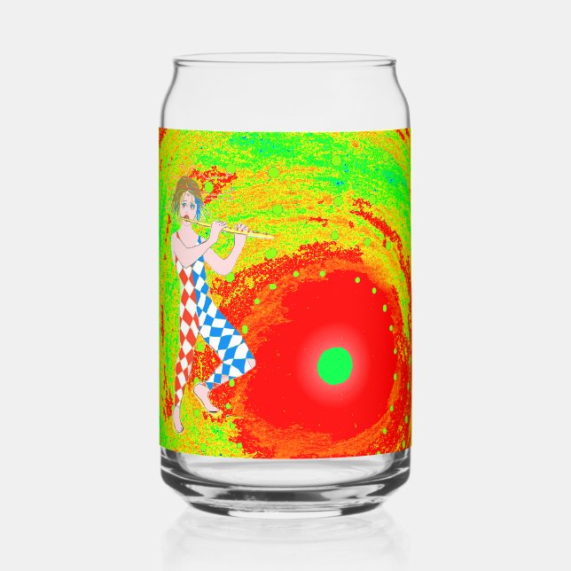 Vaso Con Forma De Lata Sol rojo y arte de bufón  (Reverso )
