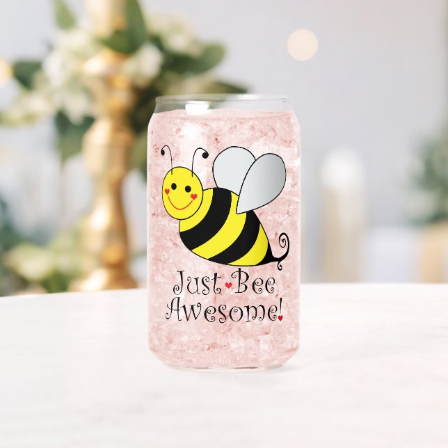 Vaso Con Forma De Lata Sólo Bee Awesome Cute Yellow Bumble Bee (Insitu (Boda))