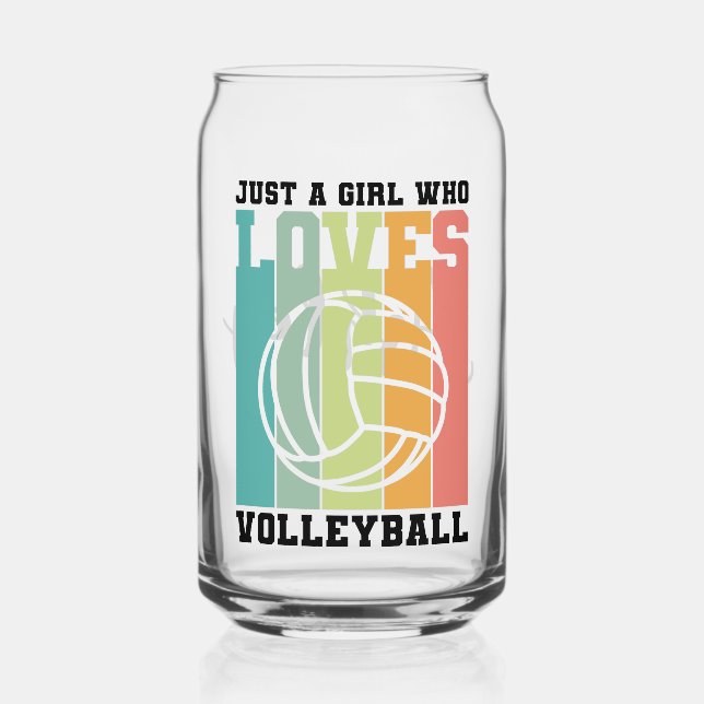 Vaso Con Forma De Lata Solo un chica que ama el voleibol (Anverso)