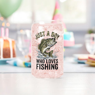 Vaso Con Forma De Lata Solo un chico que ama la pesca de lubina