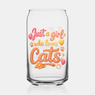 Vaso Con Forma De Lata Sólo una chica que ama a los gatos.