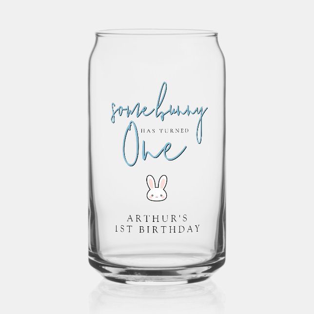 Vaso Con Forma De Lata Some Bunny is turning One 1st Birthday Celebration (Anverso)