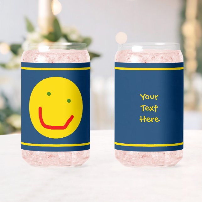 Vaso Con Forma De Lata Sonriente Sol feliz cara (Insitu (Boda))