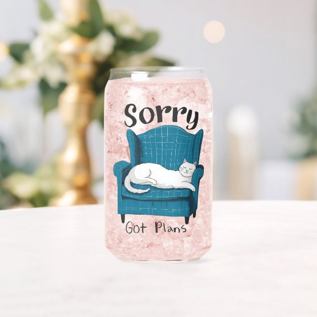 Vaso Con Forma De Lata Sorry Got Plans Funny Cat Lover Gift  (Insitu (Boda))