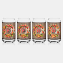 Vaso Con Forma De Lata Southwest Chile Ristra Wreath on Wood Personalized