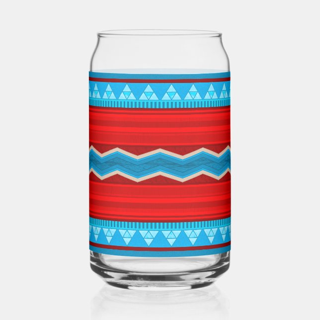 Vaso Con Forma De Lata Southwest River Canyon Geometric Red Turquoise (Anverso)
