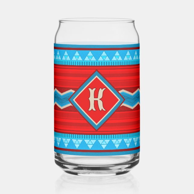 Vaso Con Forma De Lata Southwest River Canyon Red Turquoise Monogram (Anverso)