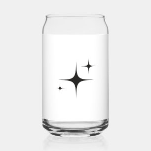 Vaso Con Forma De Lata Sparkle Star Vidrio moderno para beber   Ba minima