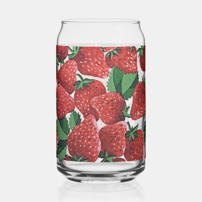 Vaso Con Forma De Lata Strawberries and Cream Pattern (Anverso)