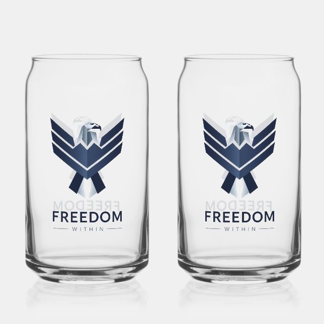 Vaso Con Forma De Lata Stylized Blue Eagle "Freedom Within" (Anverso)