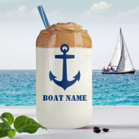 Su nombre de barco Nautical Anchor Naval Azul