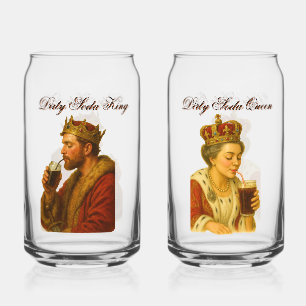 Vaso Con Forma De Lata Sucio Rey Soda y gafas de refresco reina