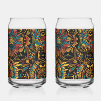 "Sueño azteca" etéreo ciano 16oz Tumblers de vidri