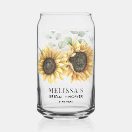 Vaso Con Forma De Lata Sunflower Watercolor Floral Bridal Shower Personal