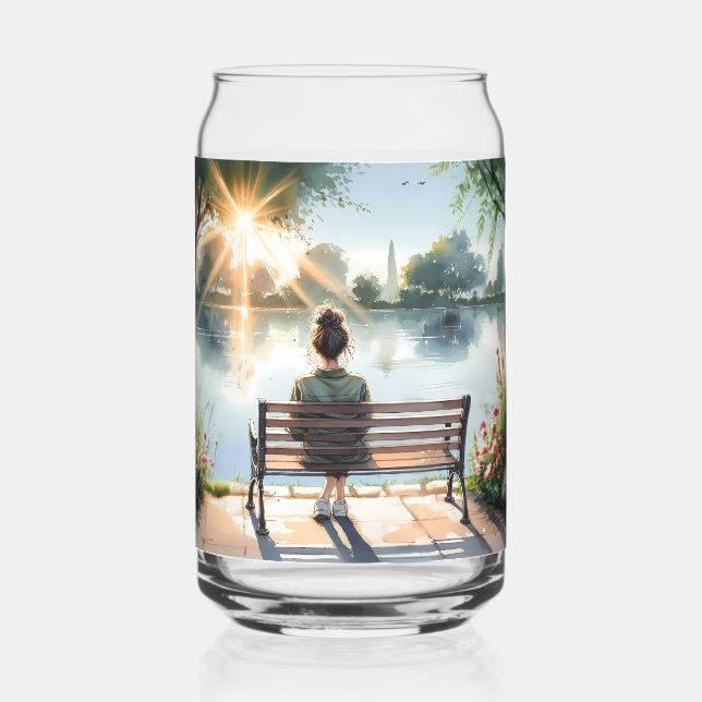 Vaso Con Forma De Lata Sunset Reflections Lake Scene (Anverso)
