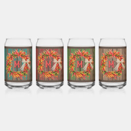 Vaso Con Forma De Lata Suroeste de Chile Ristra Wreath Can Glass Set